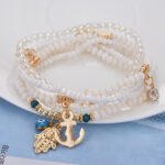 Factory direct sale one batch of multi-layer rice beads beaded fashion Buddha heart bracelet eye butterfly pendant bracelet - Image 4