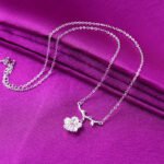 Silver-plated branch cherry blossom necklace Japanese cute sweet simple flower pendant clavicle chain necklace manufacturers wholesale - Image 4