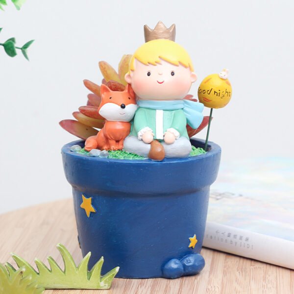 Cute fairy tale little prince flower pot creative desktop small flower pot landscape potted flower pot succulent flower pot wholesale