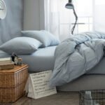 Japanese-style unprinted washed cotton four-piece good-quality cotton-dyed washed bedding bedding hotel student bedding - Image 7