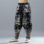 Modified Hanfu loose printed bloomers