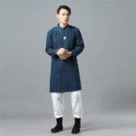 Improved Hanfu men's long cotton linen shirt - Image 2