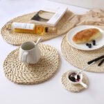 Japanese-style home natural corn husk handmade straw woven tea mat table mat heat-resistant casserole mat plate cup placemat
