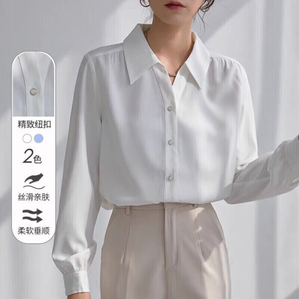 Chushen spring and autumn long-sleeved shirt women's professional casual white shirt design sense commuter shirt SW18CS008