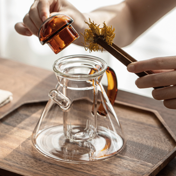 Heat-resistant glass tea set