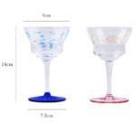super girly! Spring blue flowers handmade crystal glass goblet wine champagne glass goldfish cup - Image 5