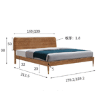 Nordic solid wood bed ash log modern minimalist 1.8m master bedroom double bed 1.5m wholesale solid wood furniture - Image 4