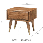 Bedside table simple fashion small all solid wood designer drawer chest ash solid wood bedside table wholesale - Image 5