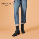 Huanai huanai fashion boots women's daily commuting all-match chunky heel short boots women's boots autumn and winter thin boots 93529323M - Image 5
