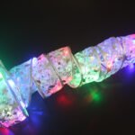 Christmas Ribbon LED Light String Christmas Decorations Christmas Tree Decoration Pendant Gift Bronzing Double Ribbon - Image 3