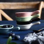 Wholesale color glaze seasoning ceramic handle dish soy sauce vinegar dish creative mini with handle discretionary small dish Japanese tableware - Image 4