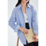 INMAN spring and autumn clothes simple and thin pointed collar loose meat cover good for classic Japanese retro long-sleeved shirt shirt female 18139283 - Image 2