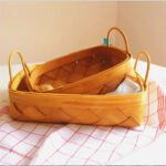 Japanese-style hand-woven wood chip basket storage basket home daily necessities storage basket portable bread basket fruit basket - Image 3
