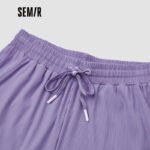 Semir Semir Casual Pants Women's Black Technology Cool Wide-leg Pants 2022 Summer Slim and Leg-Long Mopping Pants Japanese 109322127043 Pink Purple L - Image 6