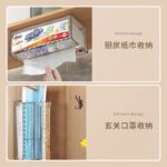 Good helper tissue box wall-mounted bathroom tissue box Japanese-style punch-free face towel storage box kitchen wall-mounted paper box - Image 5