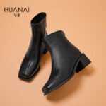 Huanai huanai fashion boots women's daily commuting all-match chunky heel short boots women's boots autumn and winter thin boots 93529323M - Image 6