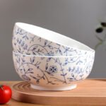 Chuanqi underglaze color Japanese ceramic large bowl 8 inches 2 soup bowls large soup basin noodle bowl rice bowl ceramic tableware hook vine flower
