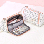 Korean large-capacity canvas pencil bag simple girl high-value net red pencil case stationery box female high school student stationery bag 2022 new junior high school student Japanese pencil bag primary school student male ins