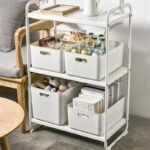 Visitor Storage Box Japanese Simple Desktop with Handle Storage Box Cosmetic Snack Storage Box Multifunctional Sundry Storage Box Underwear Storage Basket 15L Medium Size 4#