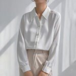 Chushen spring and autumn long-sleeved shirt women's professional casual white shirt design sense commuter shirt SW18CS008 - Image 5