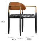 Nordic Light Luxury Dining Chair Creative Designer Iron Art Leisure Chair Home Back Chair Desk Chair Negotiation Chair Makeup Chair - Image 5