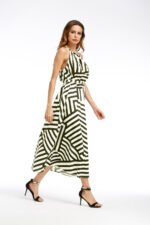 AliExpress ebay black and white geometric print loose dress suspenders large swing skirt European beauty spring and summer - Image 6