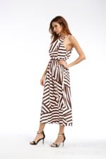 AliExpress ebay black and white geometric print loose dress suspenders large swing skirt European beauty spring and summer - Image 9