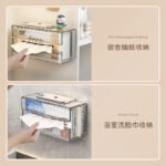 Good helper tissue box wall-mounted bathroom tissue box Japanese-style punch-free face towel storage box kitchen wall-mounted paper box - Image 6
