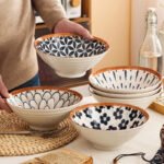 Jiwu Forest Japanese 8-inch Ramen Bowl Bamboo Hat Bowl Household Large Bowl Tableware Large Soup Bowl Instant Noodle Bowl Eating Noodles 4 Pack - Image 9