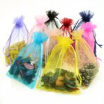 Beifute color mesh bag mesh bundle pocket organza bundle mouth gift bag packing bag solid color pearl yarn bag - Image 4