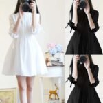 Spring and Autumn Women's Sweet Girl Small Fresh Japanese Lace Dress Summer Korean Fairy Cute White Dress - Image 4