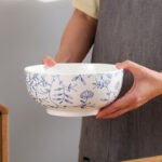 Chuanqi underglaze color Japanese ceramic large bowl 8 inches 2 soup bowls large soup basin noodle bowl rice bowl ceramic tableware hook vine flower - Image 3