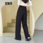 Semir Semir casual pants women's basic mopping pants lazy Japanese 2022 summer slim wide-leg pants cool feeling all-match 109322127083 black XXL - Image 3