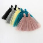 Amazon's hot style 2022 summer suspenders girls mesh skirt dress fungus edge baby princess skirt tutu skirt - Image 2