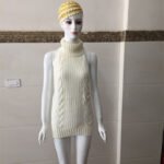 Japanese women's sweater spring new sexy Japanese mid-length halter sleeveless lace-up sweater dress seven three - Image 3