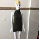 Japanese women's sweater spring new sexy Japanese mid-length halter sleeveless lace-up sweater dress seven three - Image 9