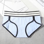 Cotton underwear women's cotton mid-waist sports European and American girls striped wide-brimmed briefs - Image 9