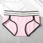 Cotton underwear women's cotton mid-waist sports European and American girls striped wide-brimmed briefs - Image 7