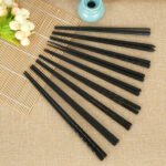 Japanese chopsticks Korean tableware non-slip high temperature resistant simple black Japanese cooking chopsticks alloy chopsticks wholesale