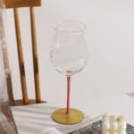 Pink Stem Burgundy Red Wine Glass Tulip Cup Apple Cup Ribbed Design A Cup with Outstanding Temperament - Image 4