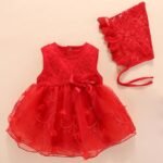 Baby one year old dress girl baby skirt spring newborn clothes girl baby girl red little princess dress - Image 6