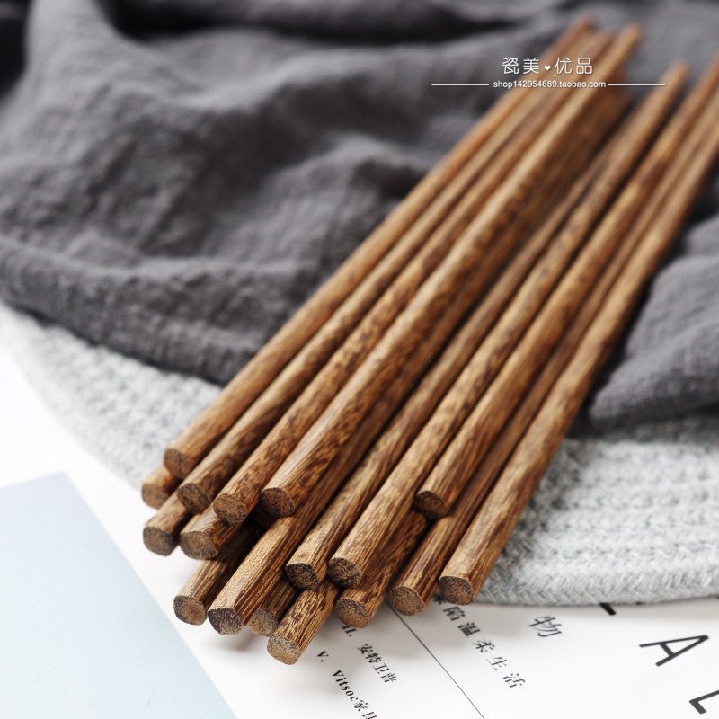 8880655000_1349366523.jpg Japanese-style wooden tableware chicken wing wooden chopsticks household paint-free hot pot chopsticks kitchen public chopsticks 10 pairs wholesale - Image 1