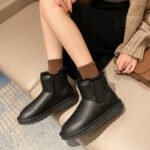 ZHR snow boots women's winter real cowhide plus velvet warm and comfortable short boots women's fashion all-match boots women's simple commuting cotton shoes women's P92 - Image 5