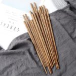 Japanese-style wooden tableware chicken wing wooden chopsticks household paint-free hot pot chopsticks kitchen public chopsticks 10 pairs wholesale - Image 2