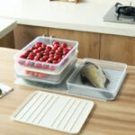 Refrigerator food storage box Japanese-style square freezer box single-layer plastic sealed box large classification transparent fresh-keeping box - Image 3