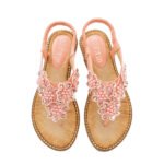 2022 summer new bohemian style handmade flower round toe thong sandals women's fashion all-match trend sandals - Image 6