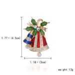 European and American new fashion personality bell brooch Christmas series alloy rhinestone corsage factory direct sales spot wholesale - Image 4