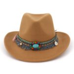 AliExpress Amazon ebay new woolen western cowboy hat minority style men's and women's couple hats - Image 5