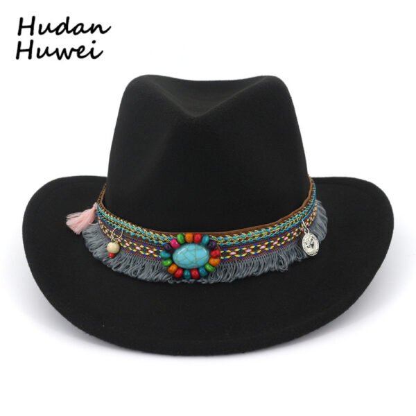 AliExpress Amazon ebay new woolen western cowboy hat minority style men's and women's couple hats