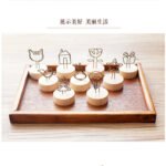Creative crafts wooden wrought iron clip note clip cartoon business card clip bionic home decoration Japanese groceries - Image 4
